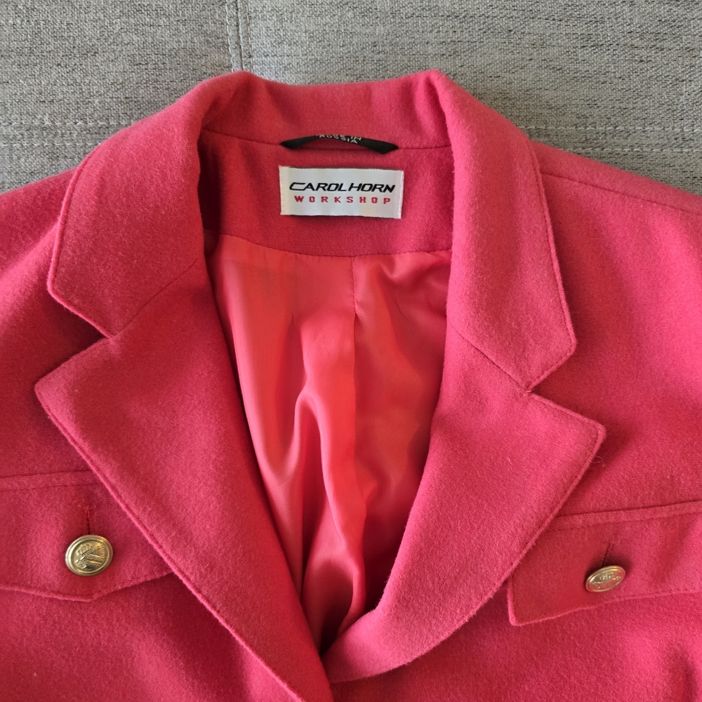Carol Horn Wool Vintage Women's Pink Cropped Jacket Sz 6 - Picture 2 of 9
